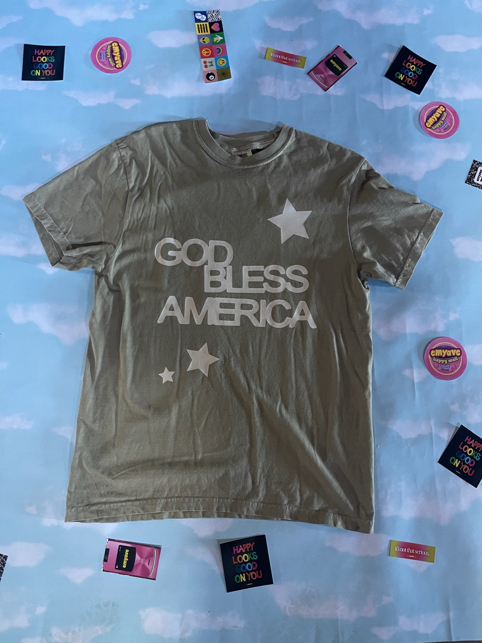 EMYAVE GOD BLESS AMERICA TEE SIZE M