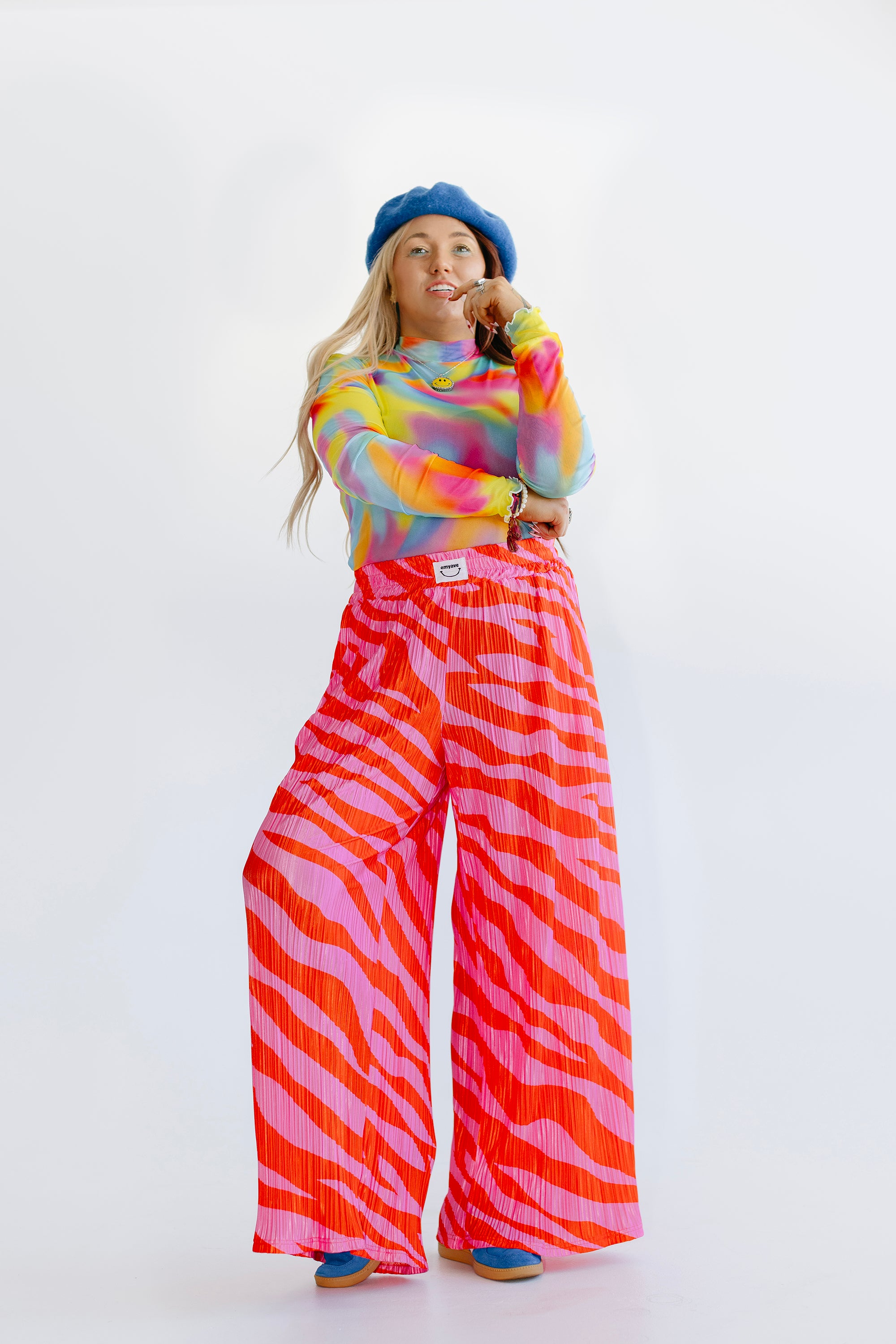 Zebra Heat Plissé Pants