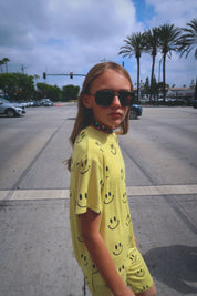 Happy To Be Here Oversized Smiley Shirt & Short Set Kid Ave Original