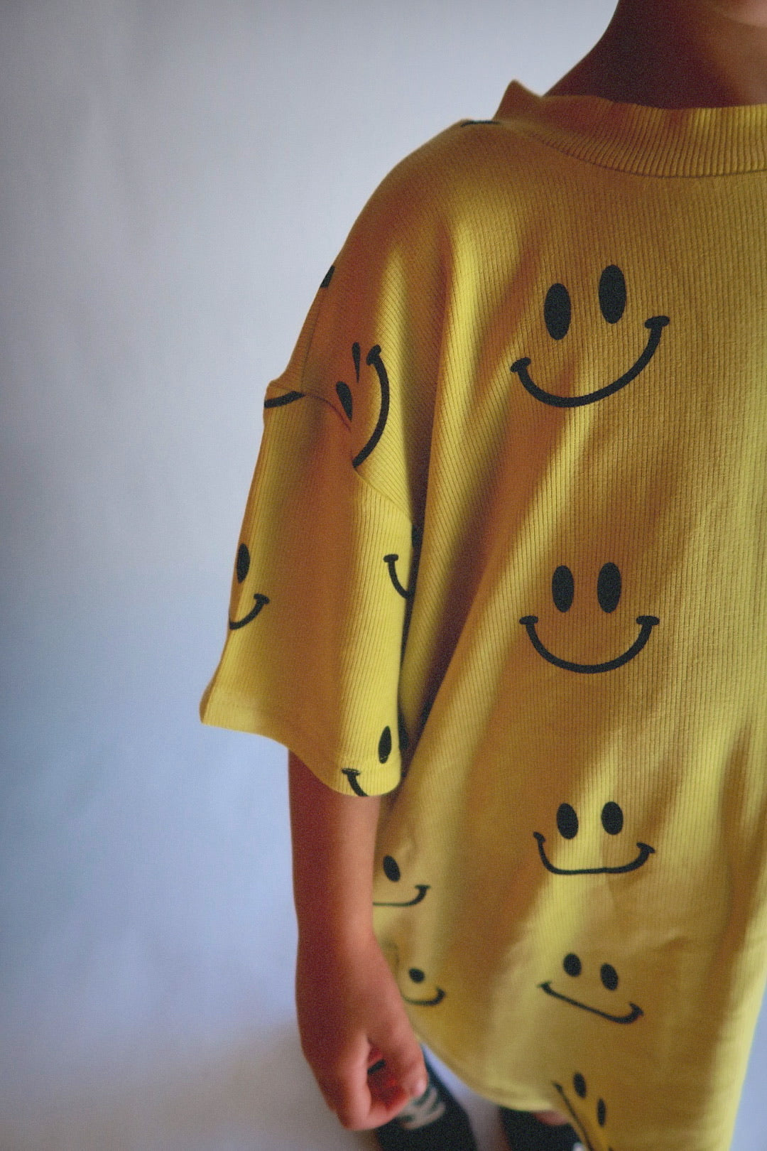 Happy To Be Here Oversized Smiley Shirt & Short Set Kid Ave Original
