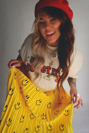 Happy To Be Here Smiley Pleated Skirt Emy Ave™ Original