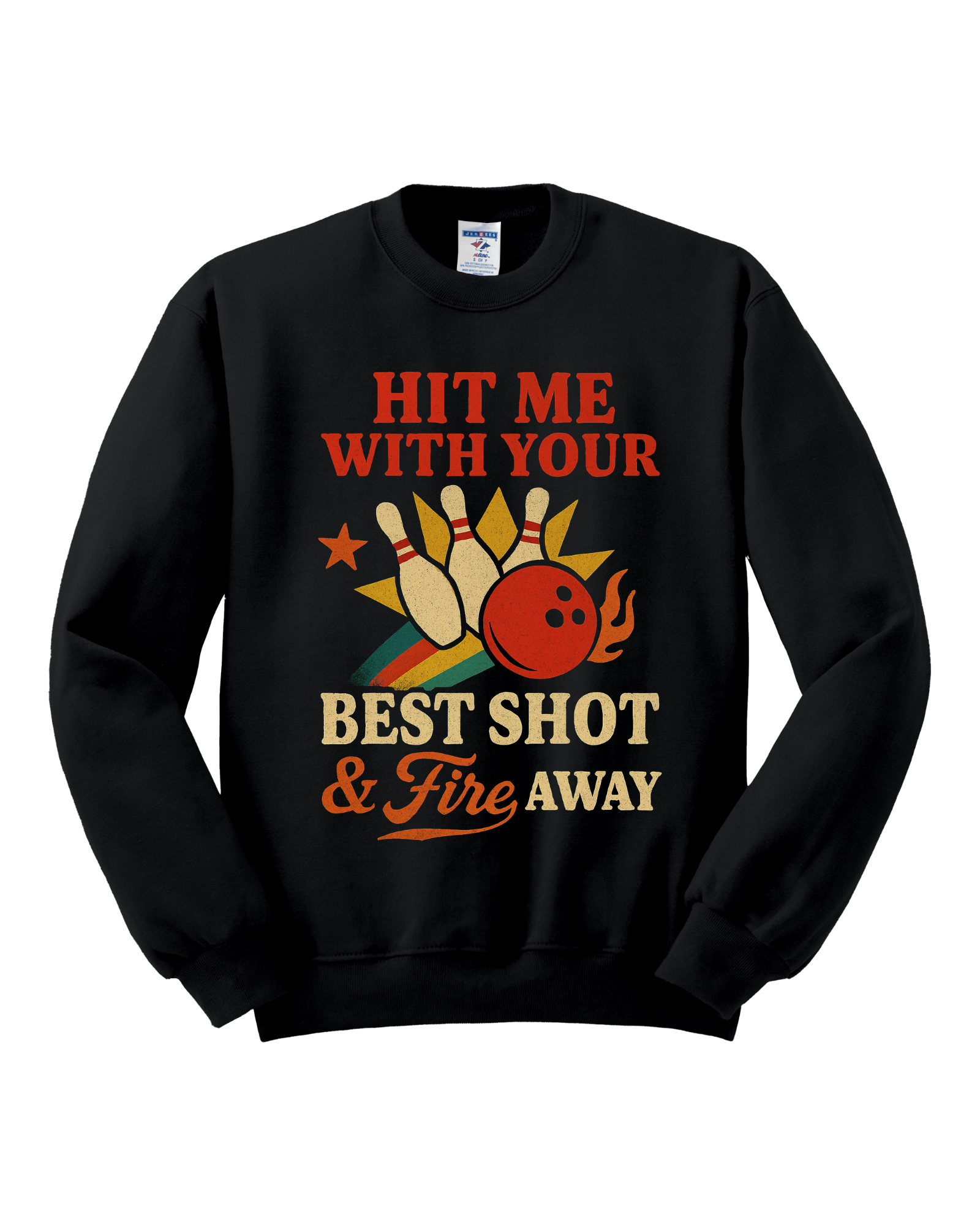 Vintage Bowling - Black Graphic Crew