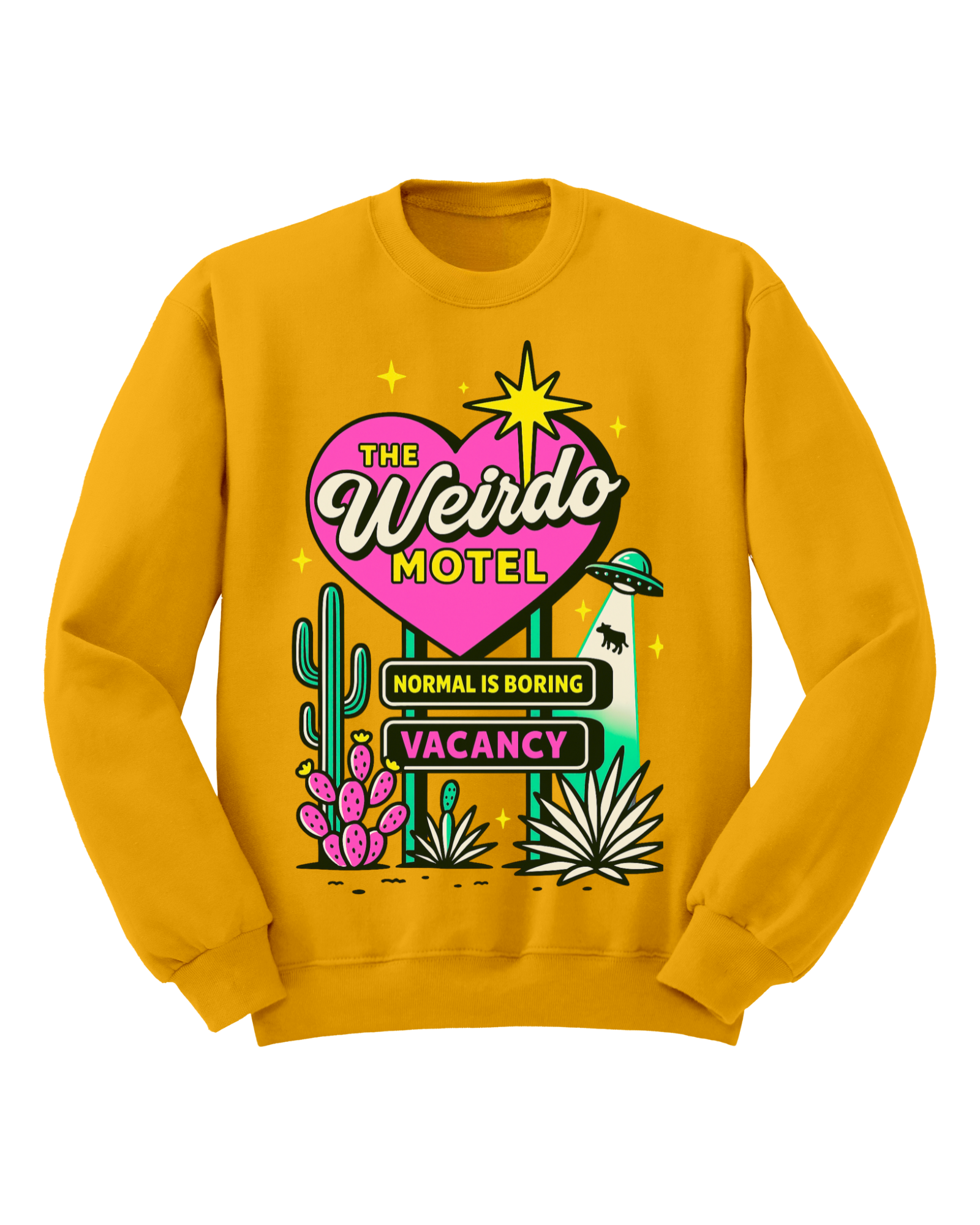 Weirdo Motel - Gold Graphic Crew
