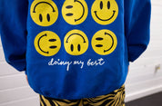 Doing My Best Crewneck - Blue (size: S-XXXL)