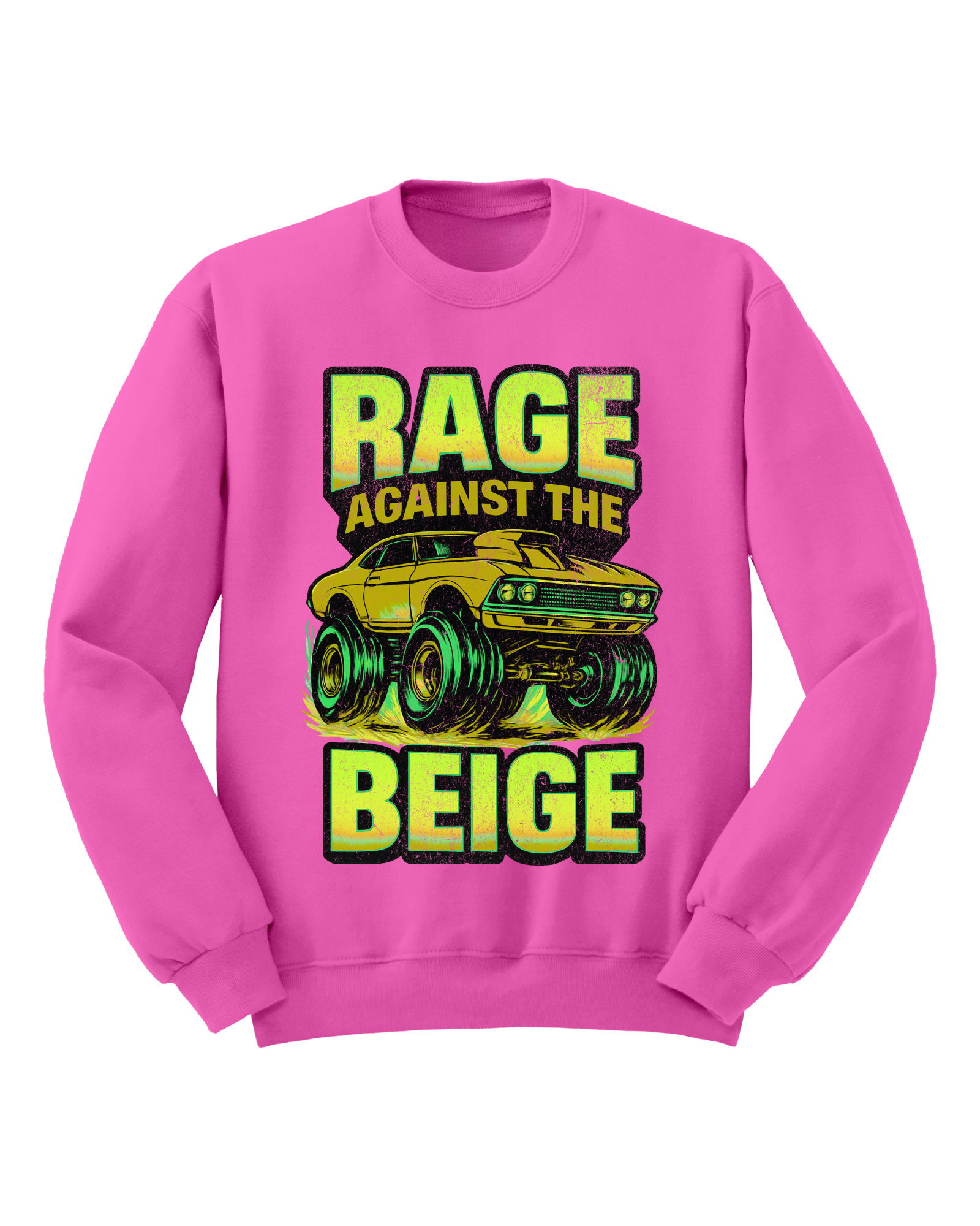 Rage Against the Beige - Neon Pink Graphic Crew