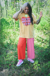 Half & Half Emyave™ Original Pants RED + PINK (Size: S-XXXL)