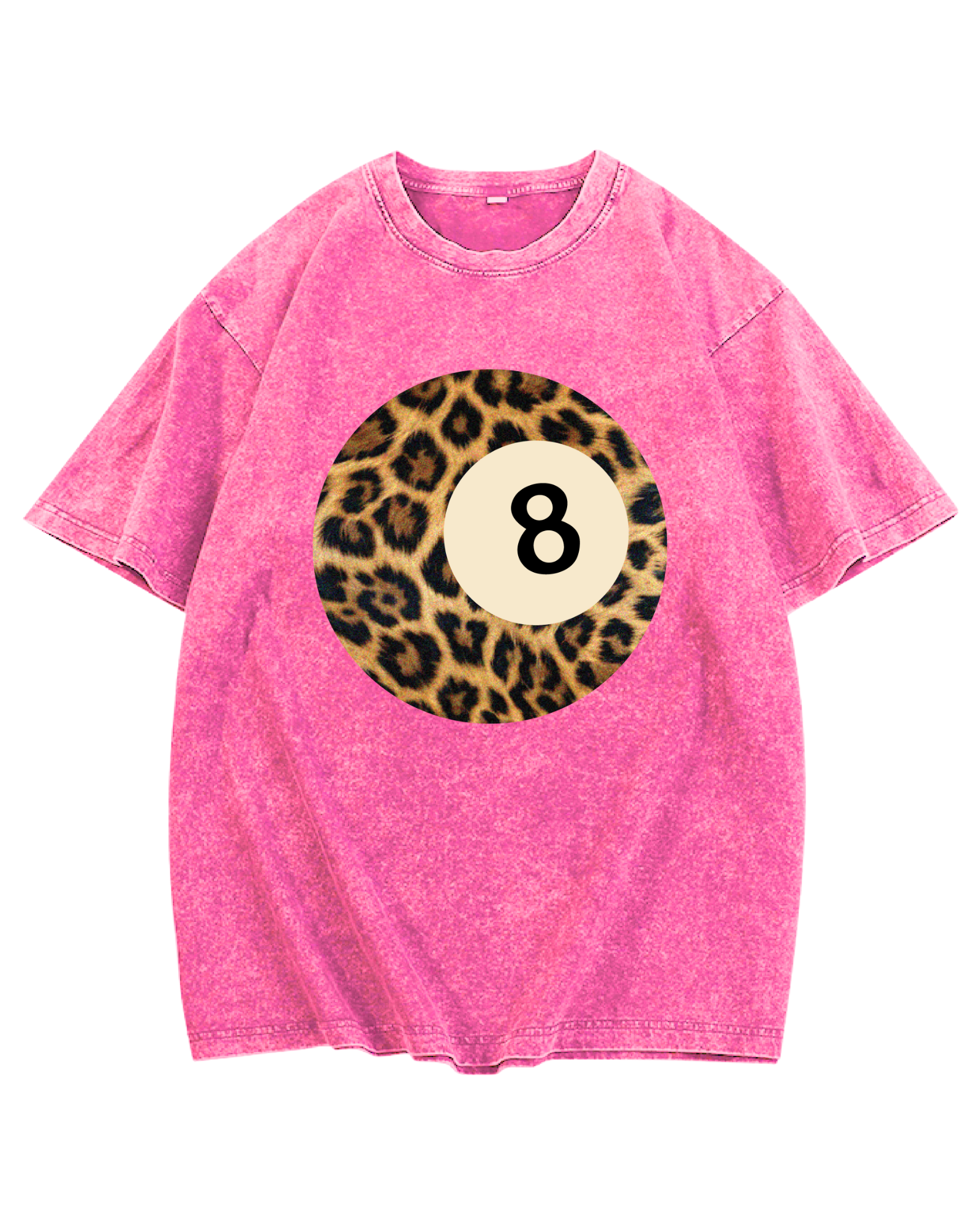 Fierce 8 Ball - Pink Acid Wash Graphic Tee (Pre-Oversized)