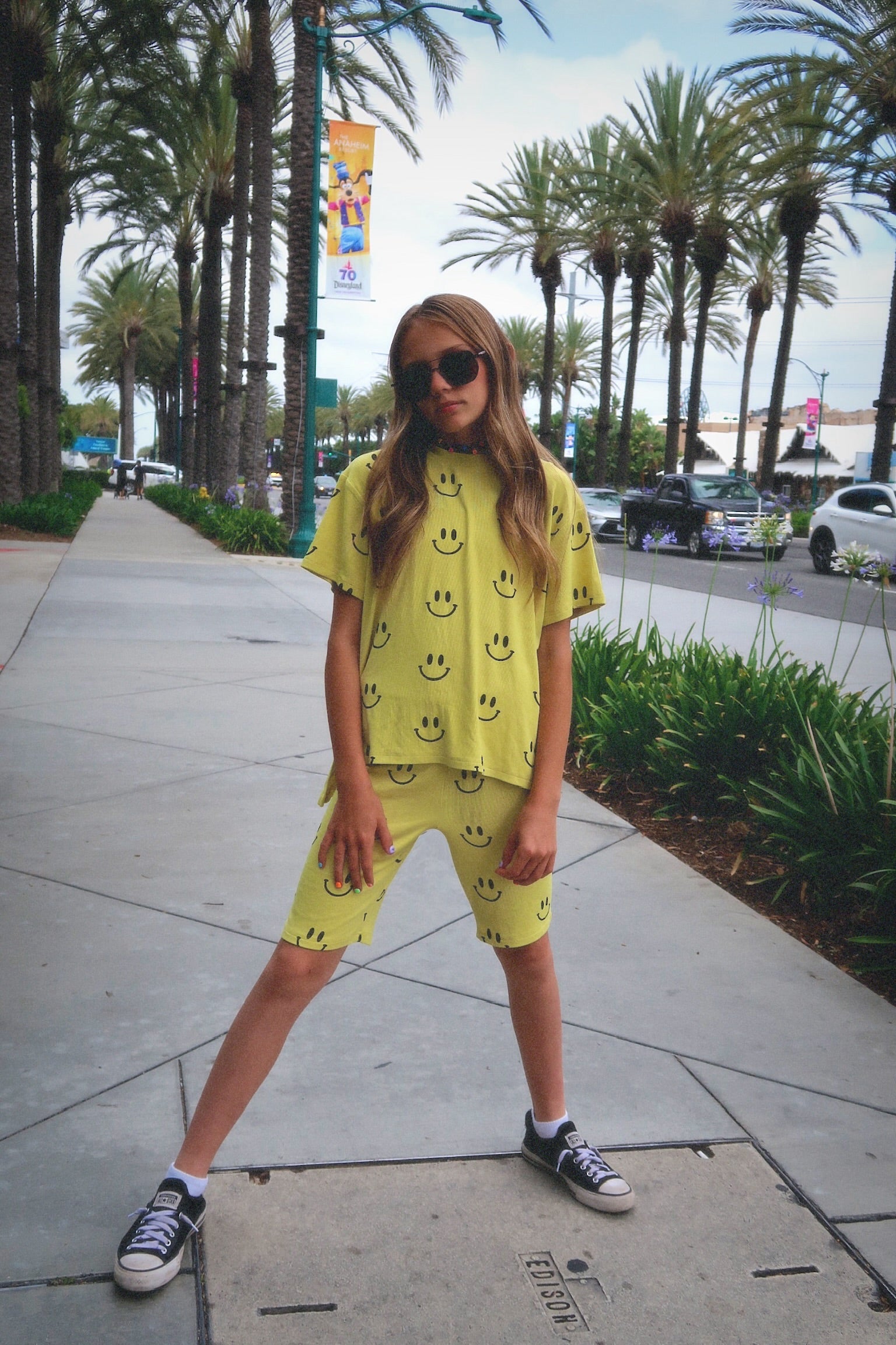 Happy To Be Here Oversized Smiley Shirt & Short Set Kid Ave Original