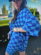 Check Yourself Blue Biker Short Set Emy Ave™ Original