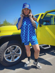 Check Yourself Blue Biker Short Set Emy Ave™ Original