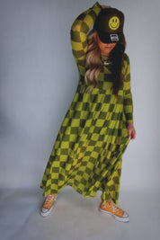 Grandma Green Checkered Mesh Dress Emy Ave™ Original