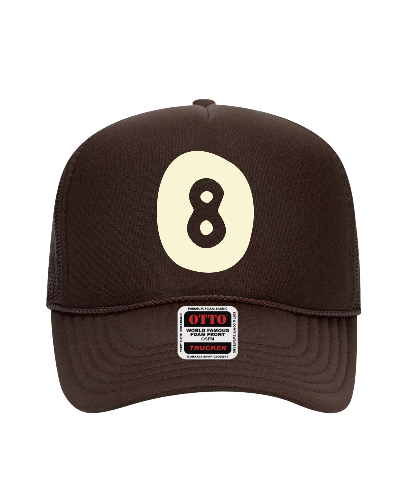 Eight Ball Trucker Hat (Brown)