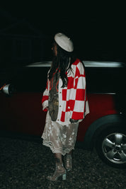 Retro Red Checkered Emyave™ Sweater (SIZE: S-XXXL)