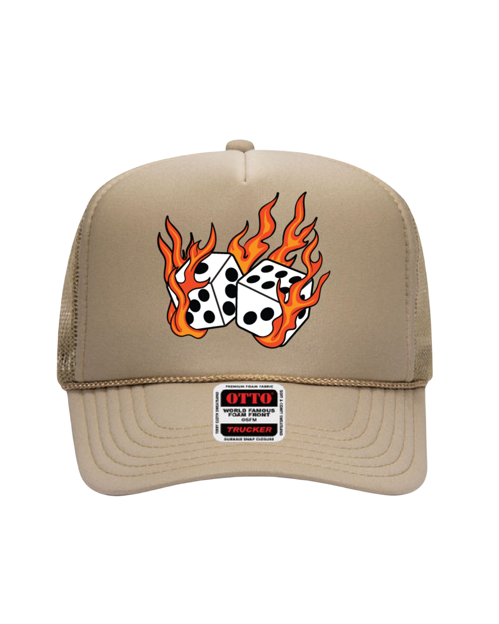 Roll Dice Trucker Hat (Natural)