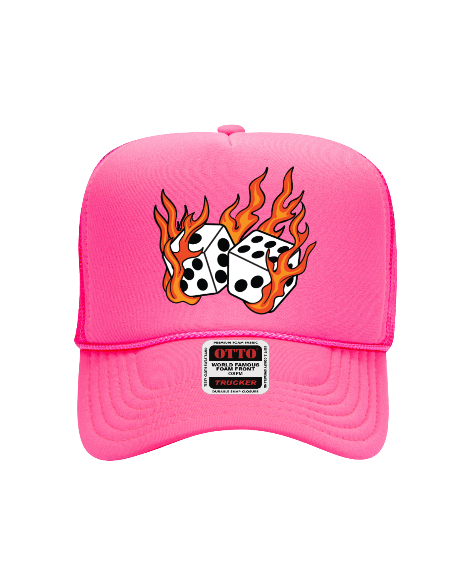 Roll Dice Trucker Hat (Pink)