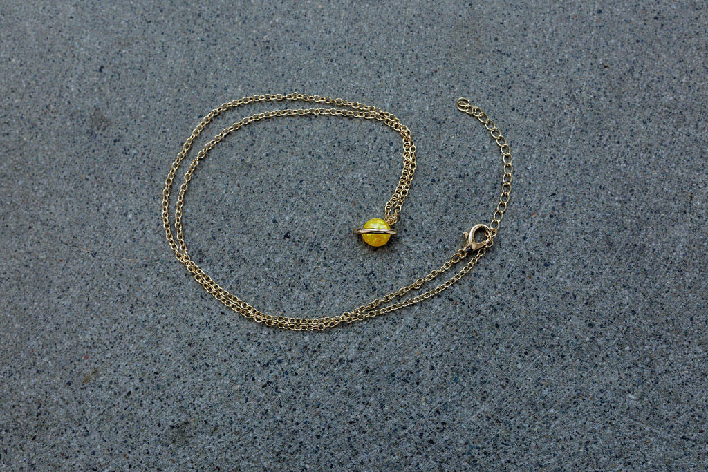 Yellow Saturn Necklace