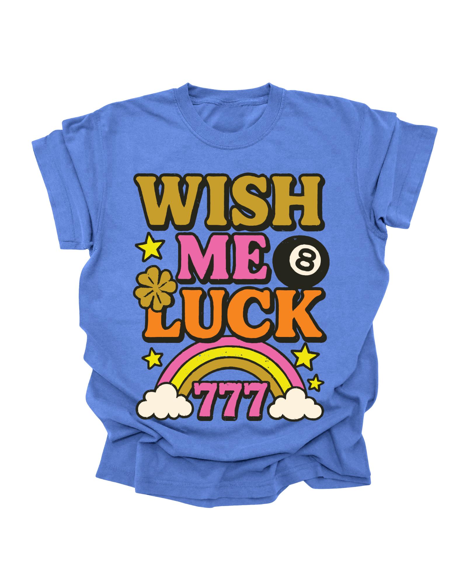 Wish Me Luck - Flo Blue Graphic Tee