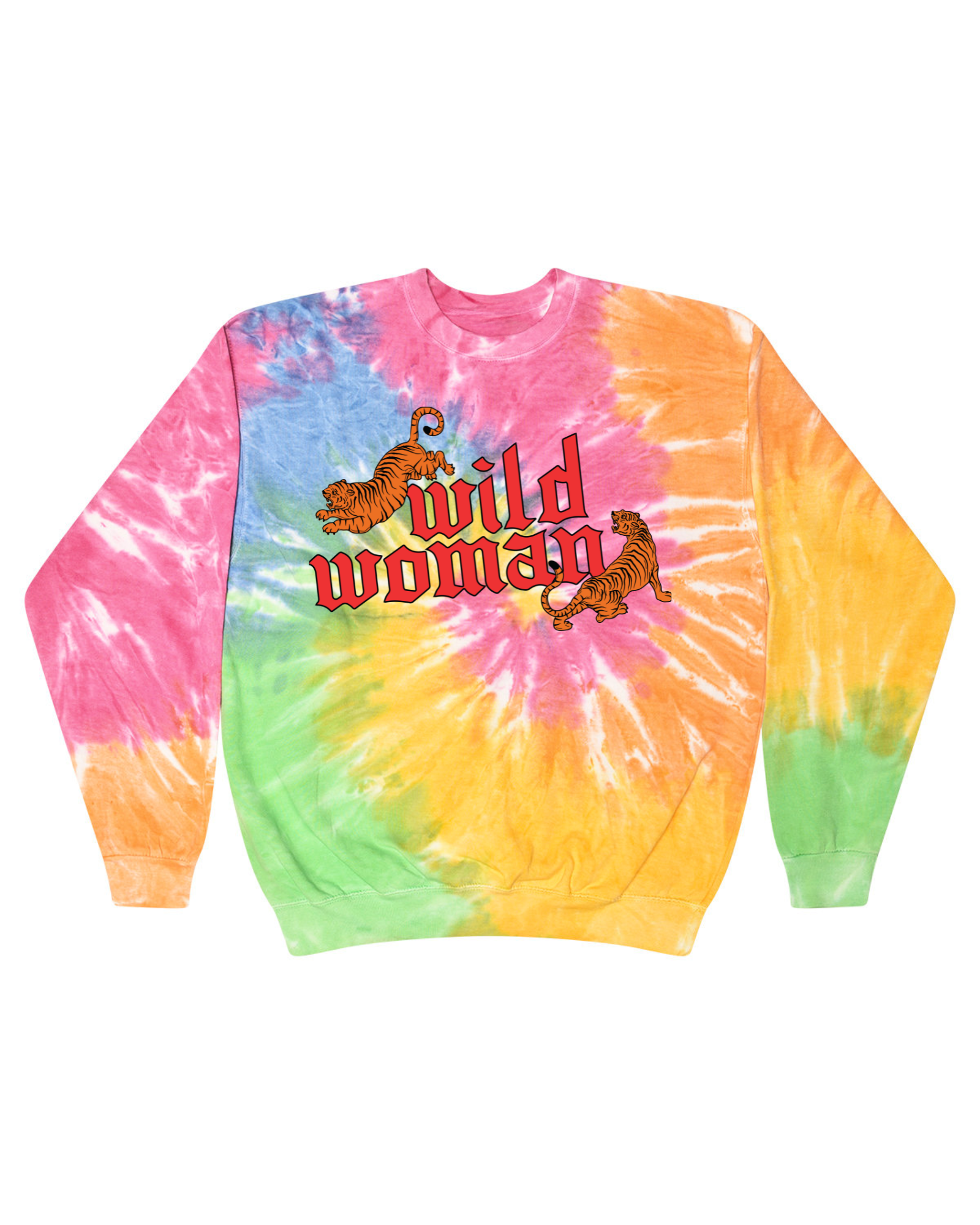 Wild Woman - Tie Dye Graphic Crew