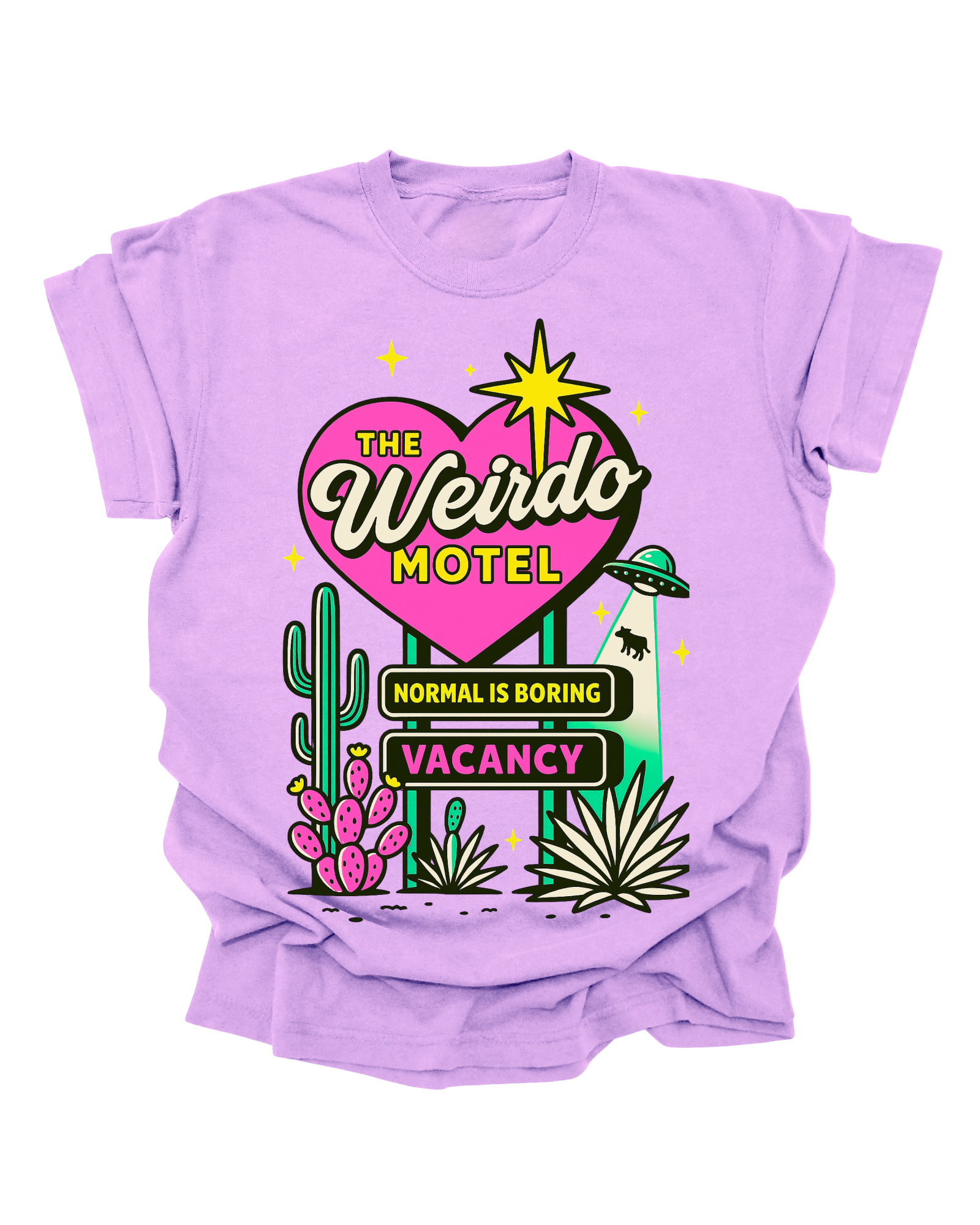 Weirdo Motel - Neon Violet Graphic Tee