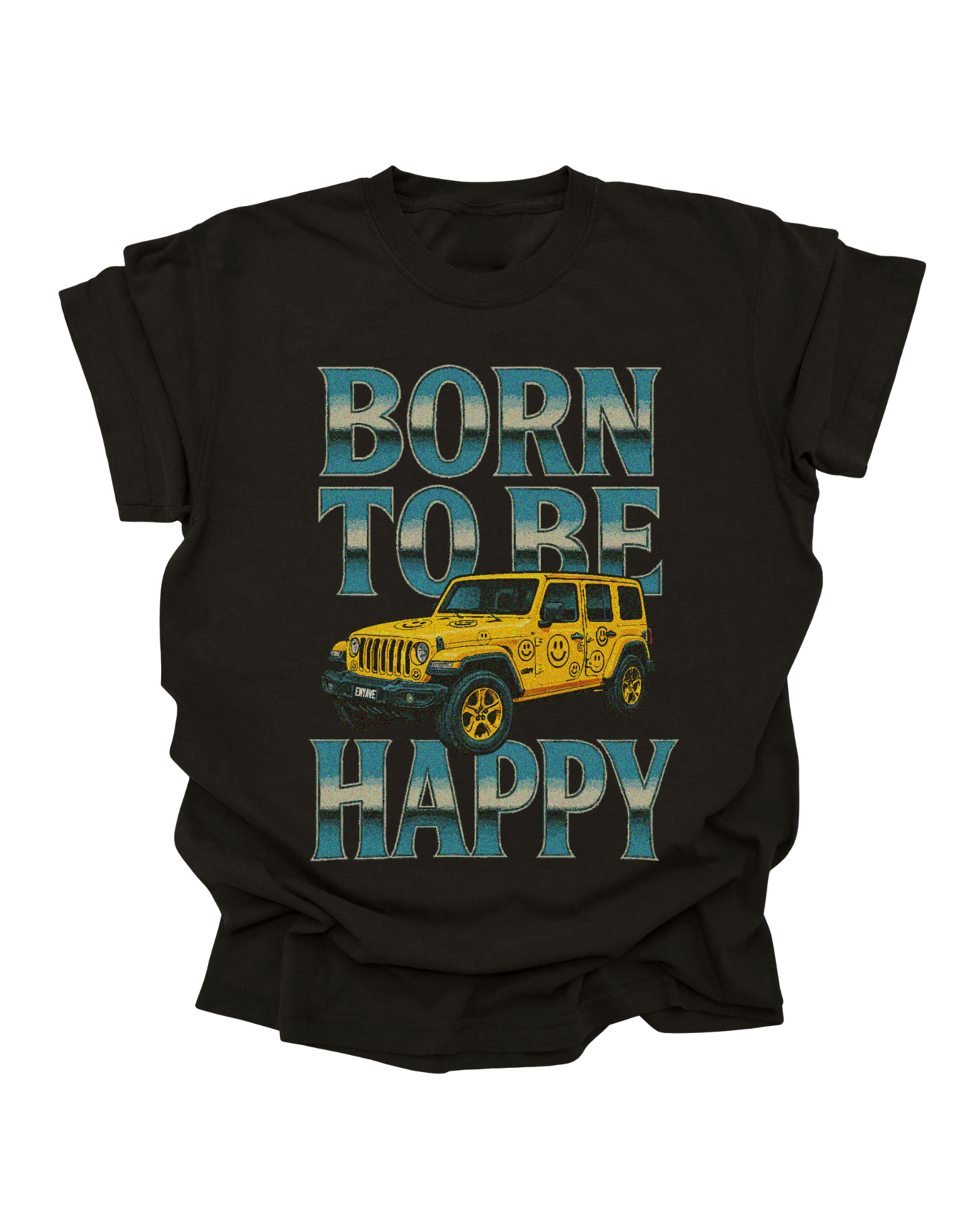 Born to be Happy - Black Graphic Tee