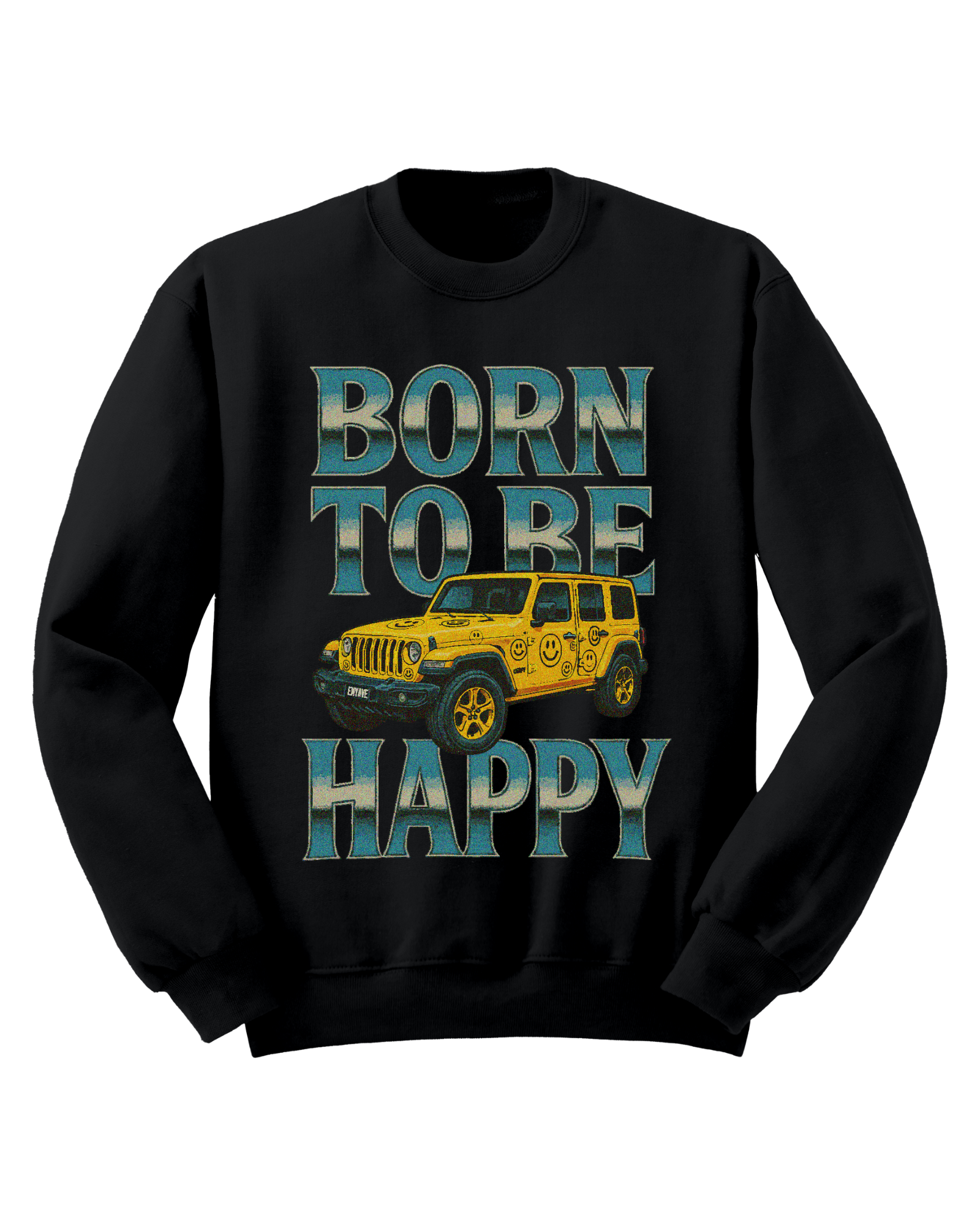 Born to be Happy - Black Graphic Crew