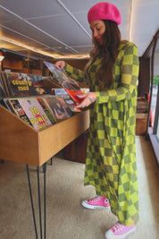 Grandma Green Checkered Mesh Dress Emy Ave™ Original