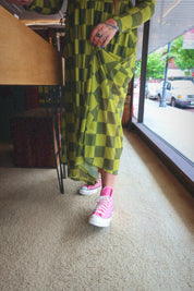 Grandma Green Checkered Mesh Dress Emy Ave™ Original